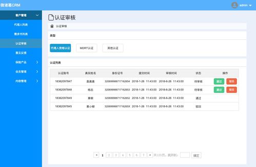 保险销售类crm后台管理系统 axure rp原型